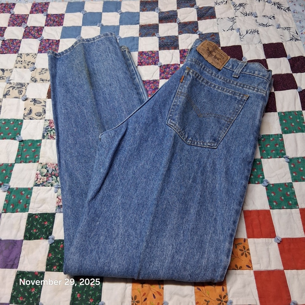 Vintage Levis 506 Straight Leg 80s 90s Jeans Orange Tab 38x34 Actual 36